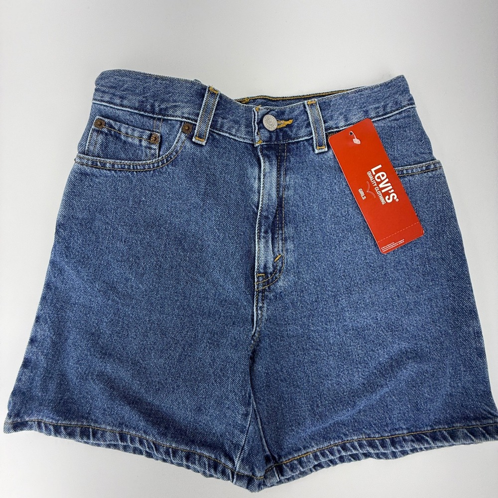 Vintage 90s Levis Girls Denim‎ Shorts Size 14 Blue NWT NOS Y2K